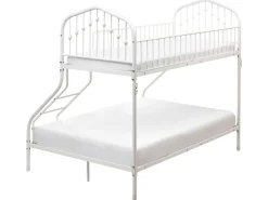 Letto a castello Metallo CHAMONIX 90/140 x 200 cm Bianco
