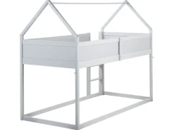 Letto a mezza altezza Casa Legno di pino DIENNE 90 x 200 cm Grigio