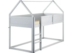 Letto a mezza altezza Casa Legno di pino DIENNE 90 x 200 cm Grigio