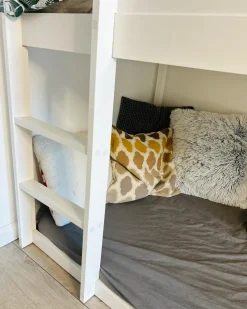 Letto a mezza altezza Casa Legno di pino DIENNE 90 x 200 cm Bianco