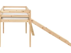 Letto a mezza altezza Legno di pino STAPLE 90 x 200 cm con Scivolo Marrone chiaro
