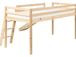 Letto a mezza altezza Legno di pino STAPLE 90 x 200 cm con Scivolo Marrone chiaro
