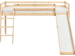Letto a mezza altezza Legno di pino STAPLE 90 x 200 cm con Scivolo Marrone chiaro
