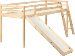 Letto a mezza altezza Legno di pino STAPLE 90 x 200 cm con Scivolo Marrone chiaro