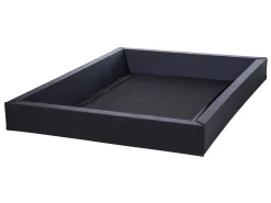 Letto ad acqua con LED Pelle naturale NANTES 140 x 200 cm Bianco sporco