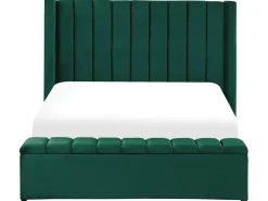 Letto ad acqua con panca contenitore Velluto NOYERS 140 x 200 cm Verde
