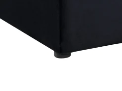 Letto ad acqua con panca contenitore Velluto NOYERS 180 x 200 cm Nero