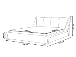 Letto ad acqua Pelle naturale NANTES 140 x 200 cm Bianco sporco