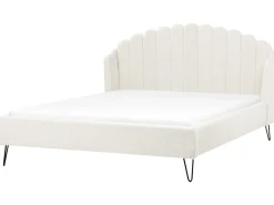 Letto Bouclé AMBILLOU 180 x 200 cm Bianco sporco