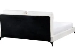 Letto Bouclé MELLE 180 x 200 cm Bianco sporco