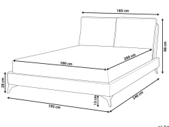 Letto Bouclé MELLE 180 x 200 cm Bianco sporco