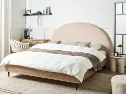 Letto Bouclé MILLAY 180 x 200 cm Beige