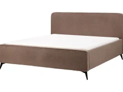 Letto Bouclé VALOGNES 180 x 200 cm Marrone