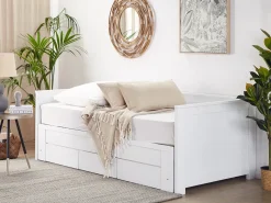 Letto con cassetti contenitori Legno CAHORS 90 x 200 cm Bianco