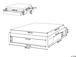 Letto con cassetti contenitore senza testata Legno GIAT 180 x 200 cm Bianco