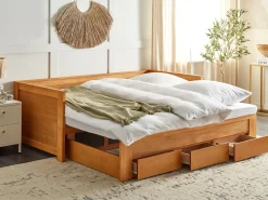 Letto con cassetti contenitori Legno CAHORS 90 x 200 cm Marrone