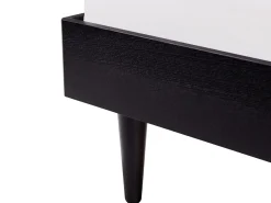 Letto con LED Rattan AURAY 160 x 200 cm Nero