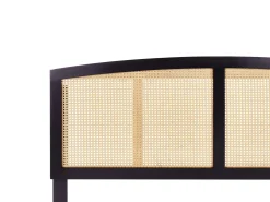 Letto con LED Rattan VARZY 160 x 200 cm Nero