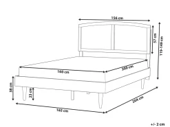 Letto con LED Rattan VARZY 160 x 200 cm Nero
