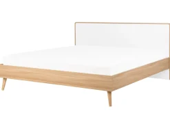 Letto con LED SERRIS 180 x 200 cm Marrone chiaro