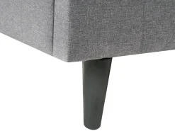Letto con LED Tessuto BEAULIEU 180 x 200 cm con contenitore con porta USB Grigio scuro