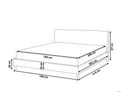 Letto con LED Tessuto FITOU 180 x 200 cm Grigio chiaro