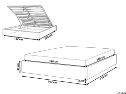 Letto con ottomano senza testata Bouclé DINAN 160 x 200 cm Tortora