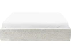 Letto con ottomano senza testata Bouclé DINAN 160 x 200 cm Bianco sporco