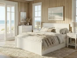 Letto contenitore Legno di pino LAMBRES 180 x 200 cm Bianco