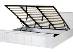 Letto contenitore Legno di pino LAMBRES 180 x 200 cm Bianco
