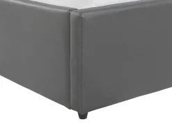 Letto contenitore Pelle sintetica DREUX 180 x 200 cm Grigio scuro