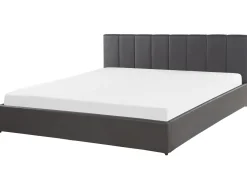 Letto contenitore Pelle sintetica DREUX 180 x 200 cm Grigio scuro