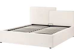 Letto contenitore Tessuto LAGARDE 160 x 200 cm Bianco sporco