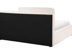 Letto contenitore Tessuto LAGARDE 160 x 200 cm Bianco sporco