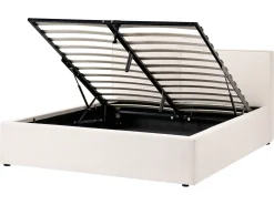 Letto contenitore Tessuto LAGARDE 160 x 200 cm Bianco sporco