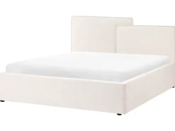 Letto contenitore Tessuto LAGARDE 160 x 200 cm Bianco sporco