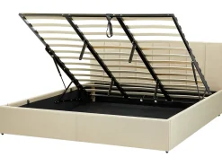 Letto contenitore Tessuto DREUX 180 x 200 cm Beige