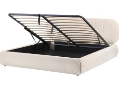 Letto contenitore Tessuto CAMPAN 180 x 200 cm Beige chiaro