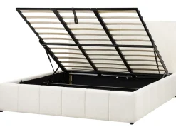 Letto contenitore Tessuto CASTELNAVET 180 x 200 cm Bianco sporco