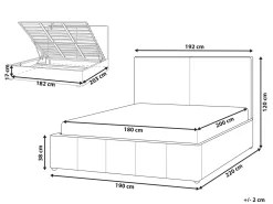 Letto contenitore Tessuto CASTELNAVET 180 x 200 cm Tortora