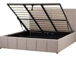 Letto contenitore Tessuto CASTELNAVET 180 x 200 cm Tortora