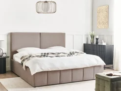 Letto contenitore Tessuto CASTELNAVET 180 x 200 cm Tortora