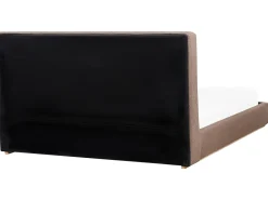 Letto contenitore Tessuto CAMPAGNE 180 x 200 cm Marrone scuro
