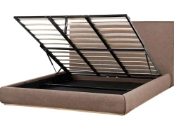 Letto contenitore Tessuto CAMPAGNE 180 x 200 cm Marrone scuro