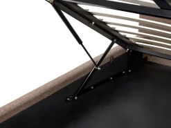 Letto contenitore Tessuto CAMPAGNE 180 x 200 cm Marrone scuro