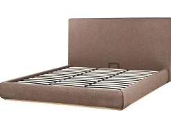 Letto contenitore Tessuto CAMPAGNE 180 x 200 cm Marrone scuro