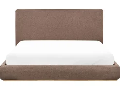 Letto contenitore Tessuto CAMPAGNE 180 x 200 cm Marrone scuro