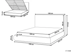 Letto contenitore Tessuto CAMPAGNE 180 x 200 cm Marrone scuro