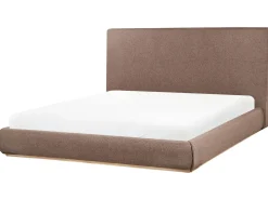 Letto contenitore Tessuto CAMPAGNE 180 x 200 cm Marrone scuro
