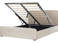 Letto contenitore Tessuto RENNES 160 x 200 cm Beige